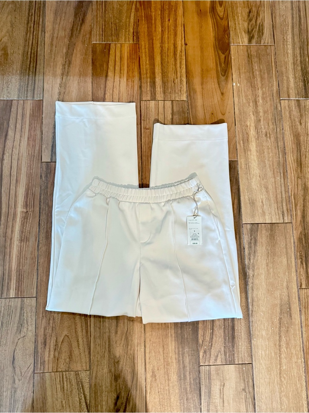 a new day Cream Wide-Leg Track Pants